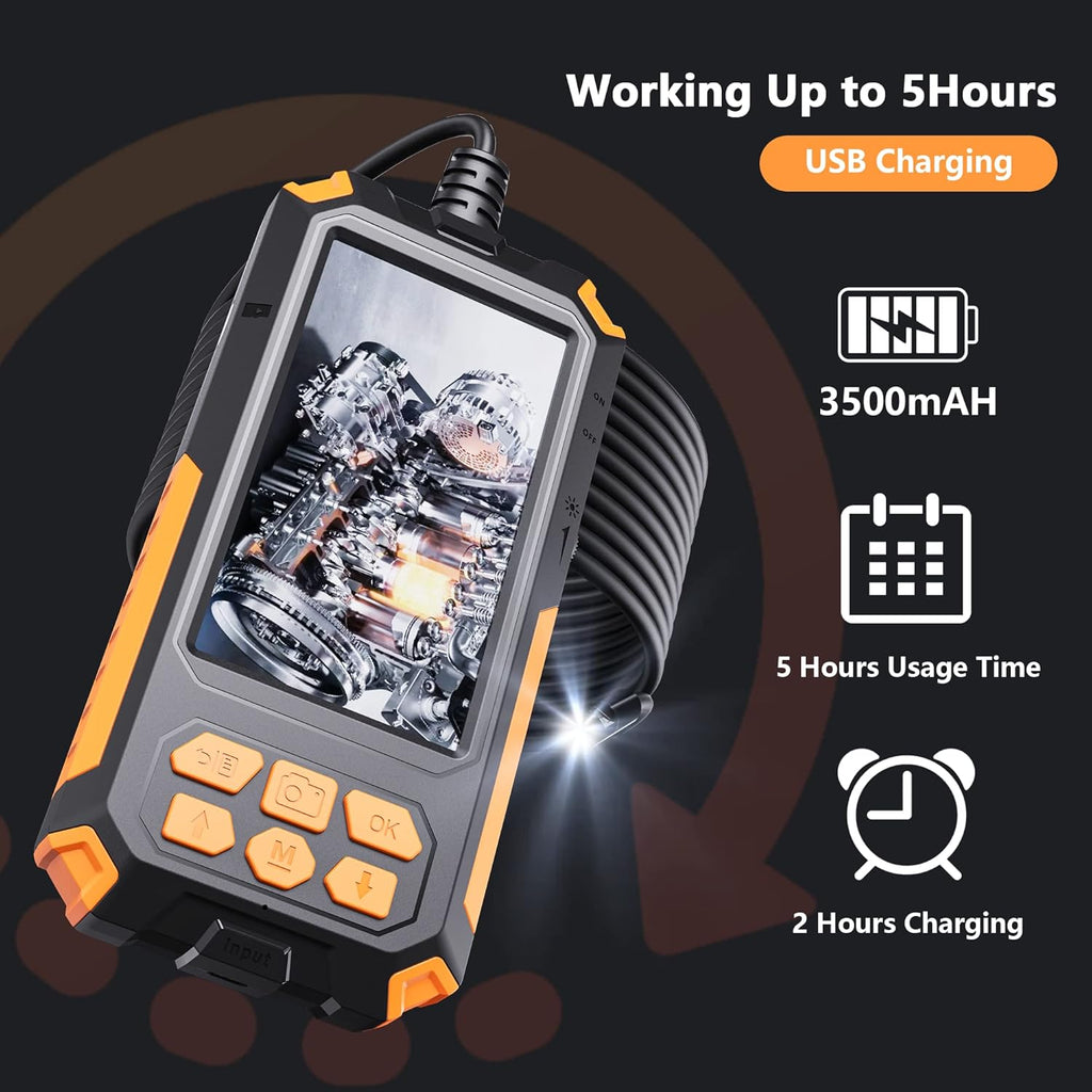 7.9mm 1080P Dual Lens Borescope Endoscope Camera with 4.5 IPS Screen C36568