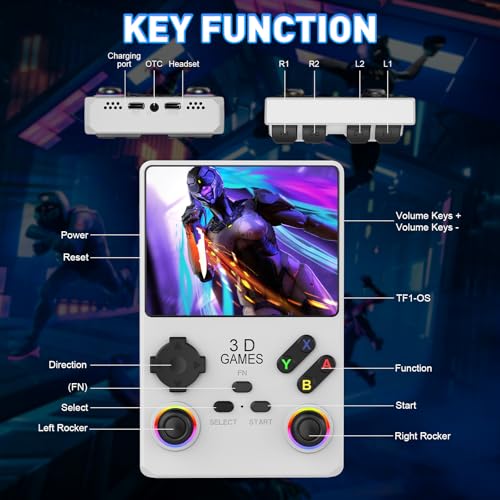 Black Retro Handheld Game Console with 256GB TF Card V977585