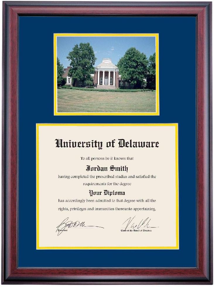 12 x 16 Diploma Frame with Navy Yellow Mat X460550