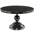 31" x 19" Black Aluminum Coffee Table with Pedestal Base Y266201