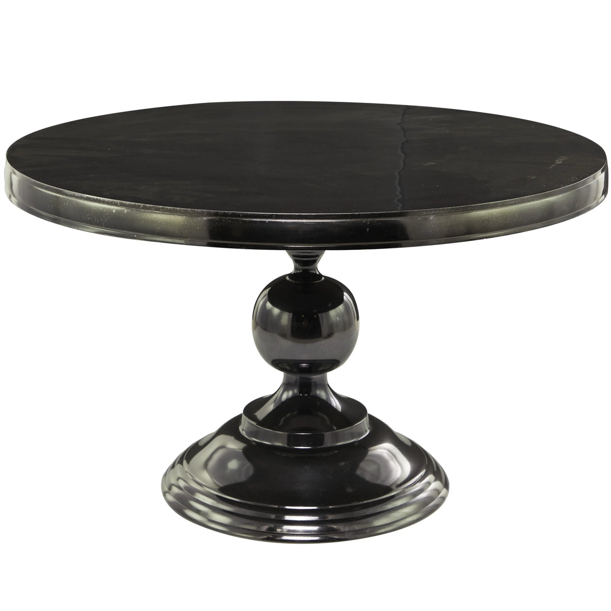 31" x 19" Black Aluminum Coffee Table with Pedestal Base Y266201