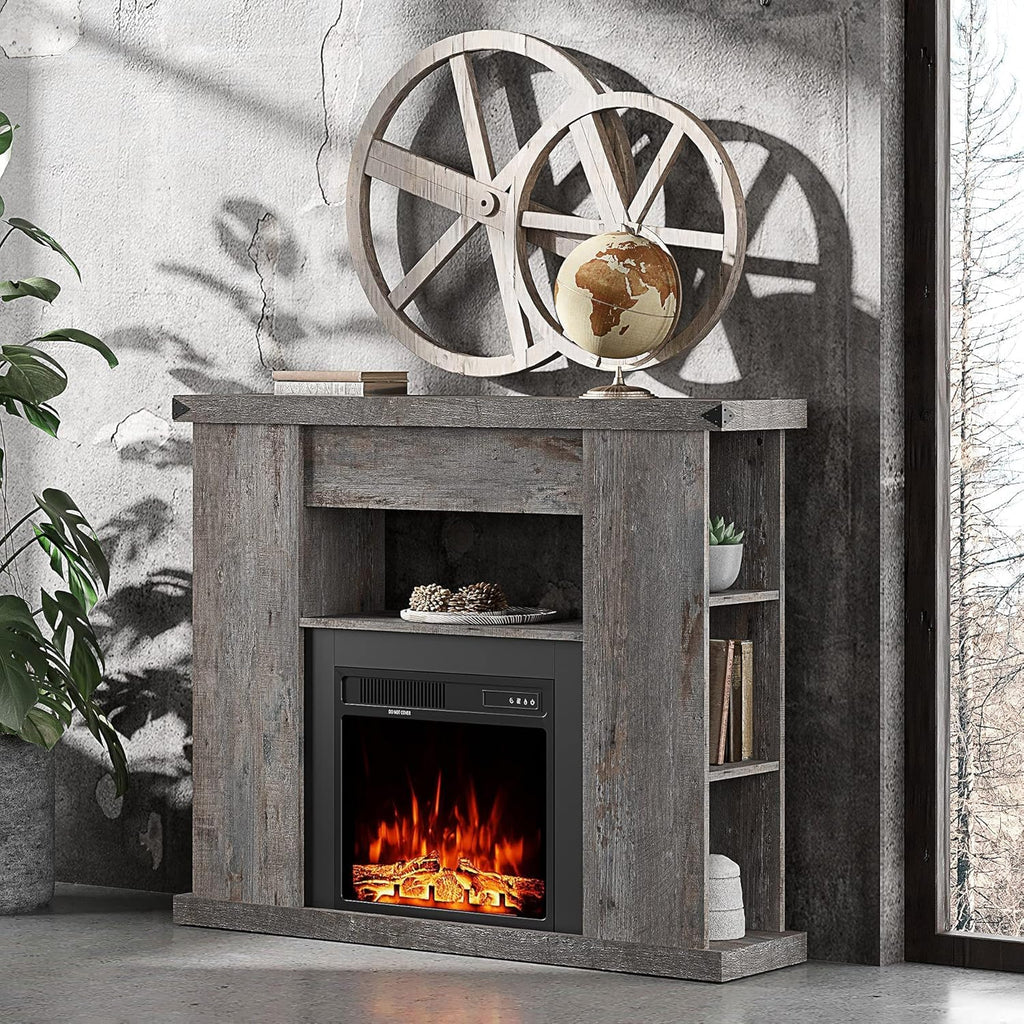 Grey 60 Inch Wood TV Stand with 6 Storage W284068