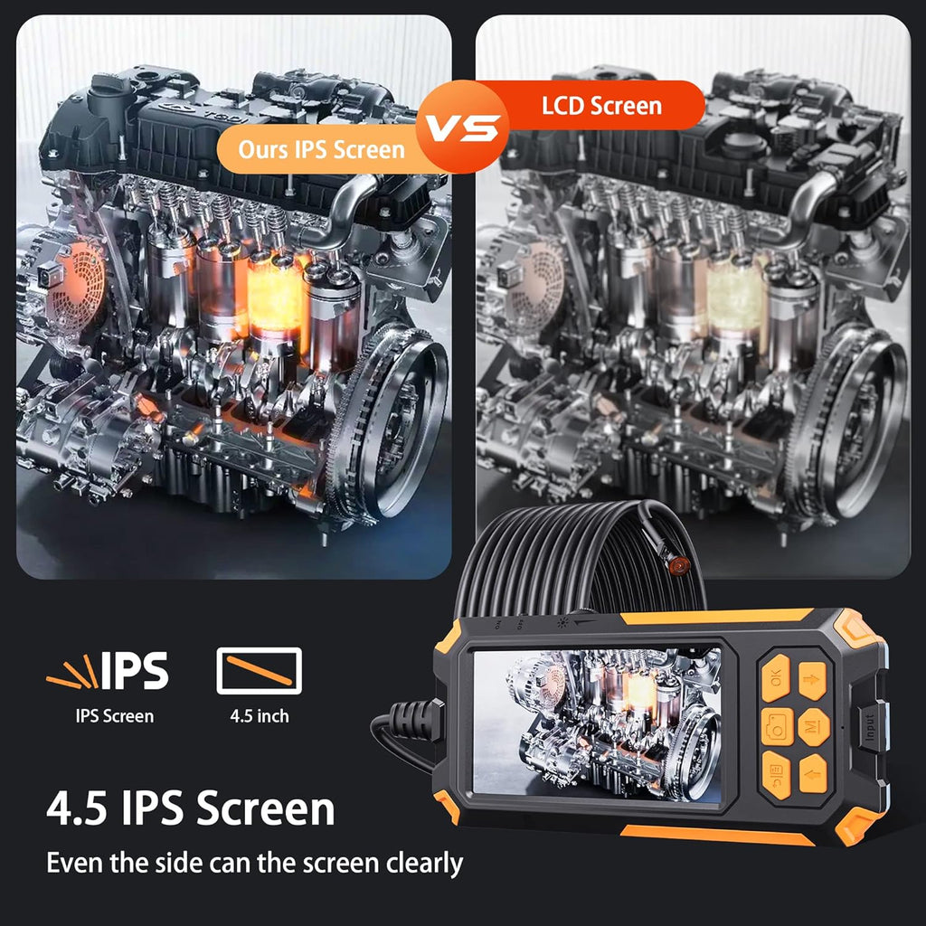 7.9mm 1080P Dual Lens Borescope Endoscope Camera with 4.5 IPS Screen C36568