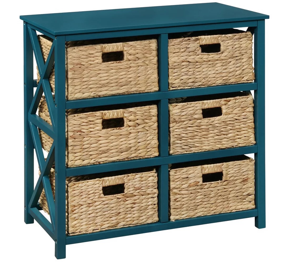 3 Tier Storage Cabinet with 6 Wicker Baskets R562