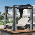 Aluminum Outdoor Patio Daybed with Retractable Canopy W324444