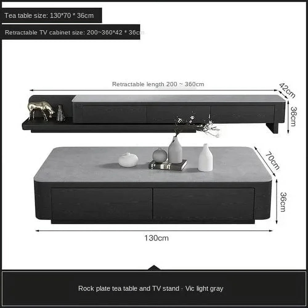 Italian Slate Coffee Table TV Cabinet Retractable O646