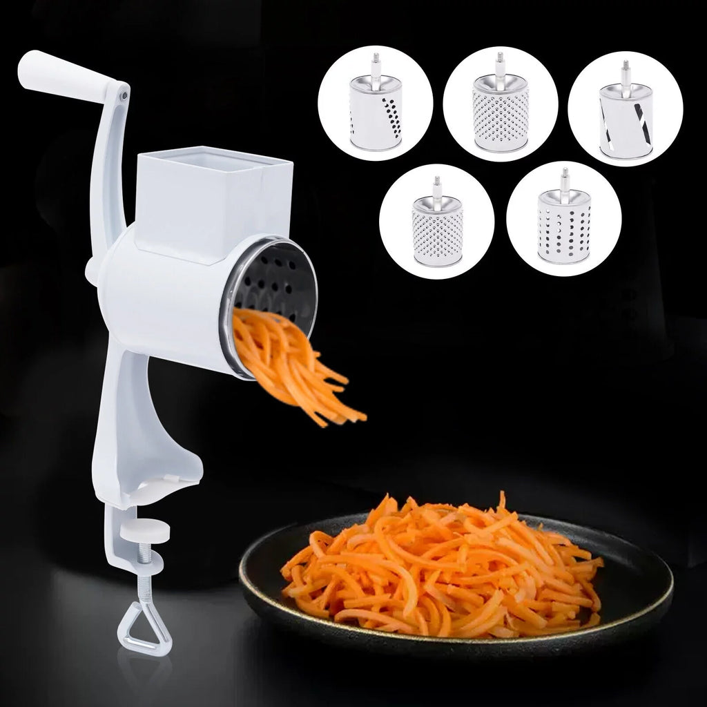 Rotary Cheese Grater with 5 Stainless Steel Drum Blades P386099