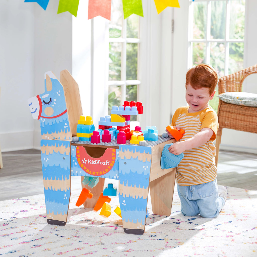 Wooden Table with 50 Blocks G984