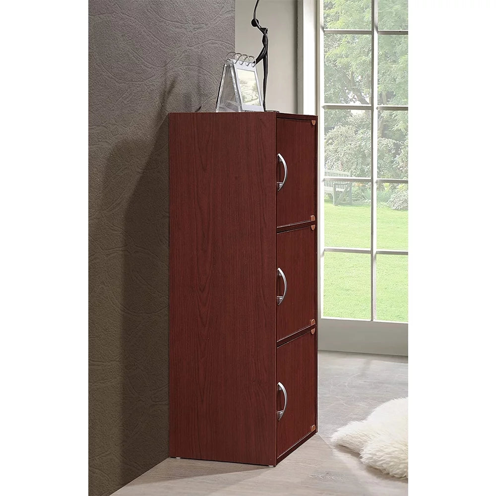 Indoor Modern 3-Shelf 3-Door Bookcase M275936