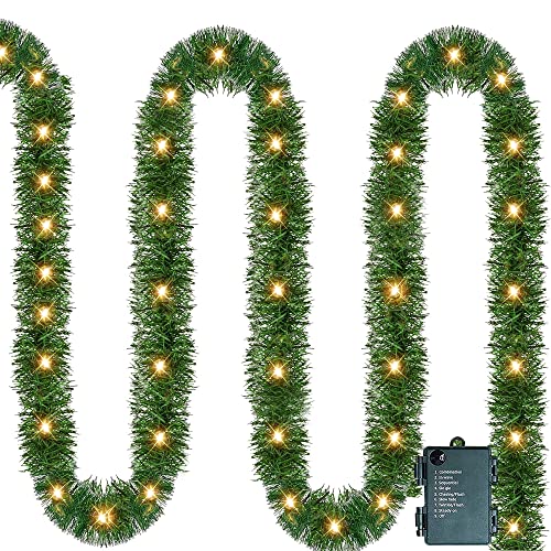 14.8 FT Artificial Christmas Garland with 50 Pre-Lit LED Lights W54590