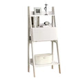 White Ladder Bookcase with Drop-Down Desk G327194