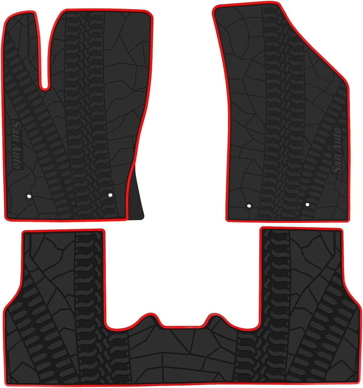 Black Rubber Car Floor Mat Set Custom Fit O275