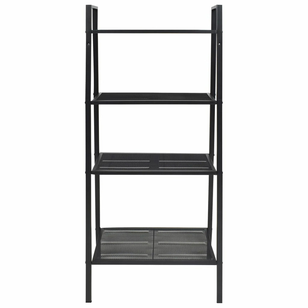 4 Tiers Metal Bookcase with Storage Shelves Black O8729