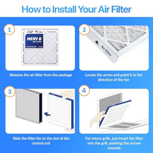 11.5x11.5x1 MERV 8 Pleated HVAC Air Filter 4-Pack X194283