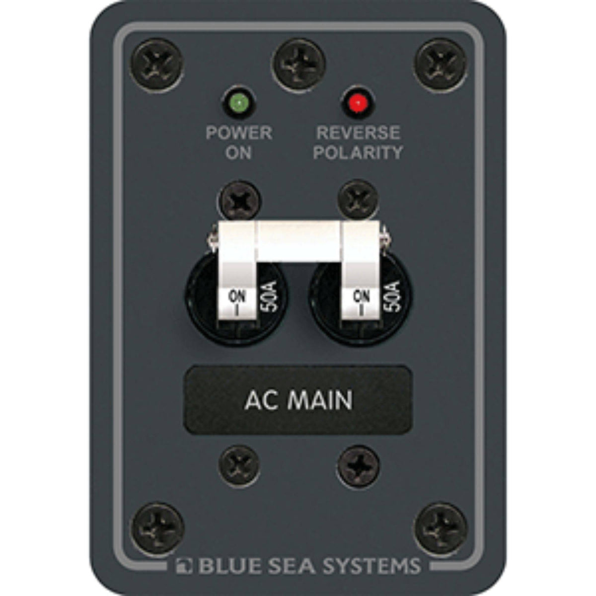 Blue Sea AC Main Only Circuit Breaker Panel White Switches Y282524