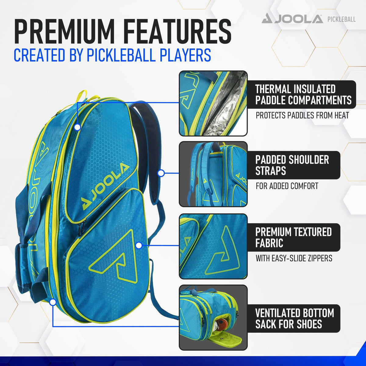 Black/Yellow Pickleball Bag Backpack X475