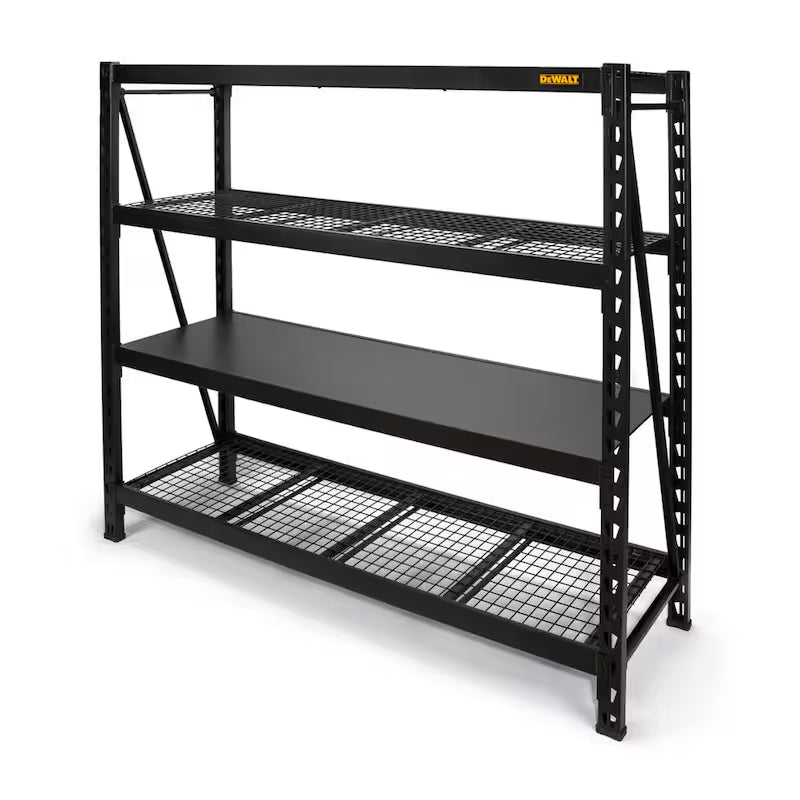 Black 4-Tier Steel Storage Shelving Unit P157969