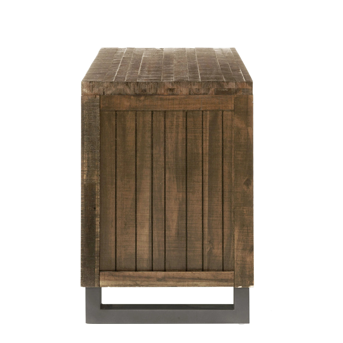Reclaimed Oak Wood Nightstand with Metal Legs S875160