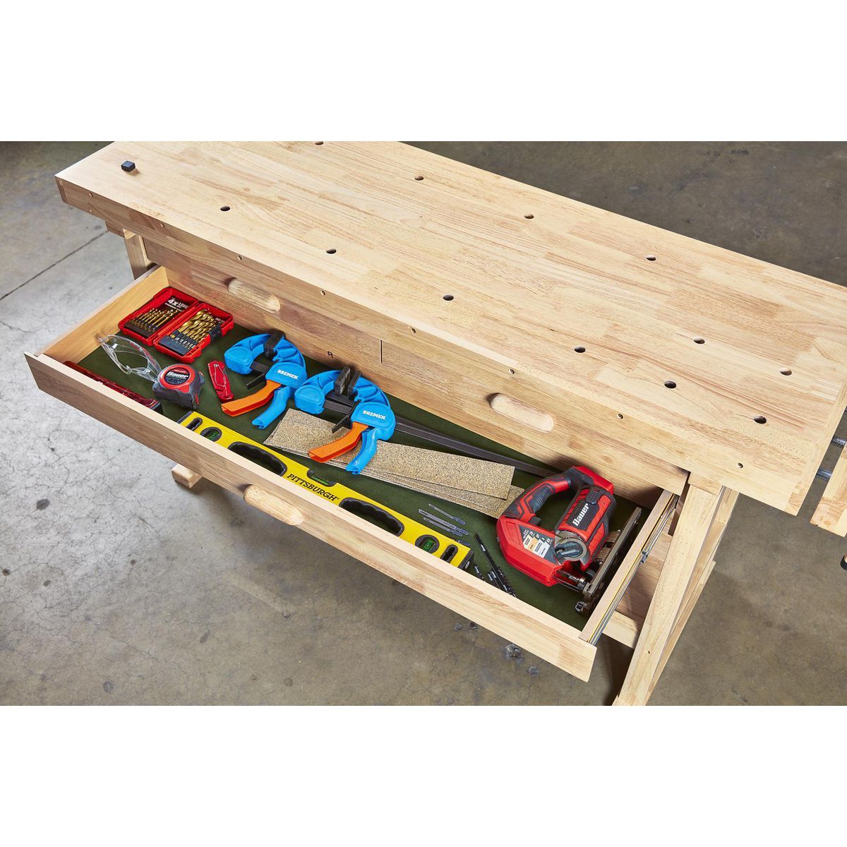 60 in. 3-Drawer Hardwood Workbench P6191