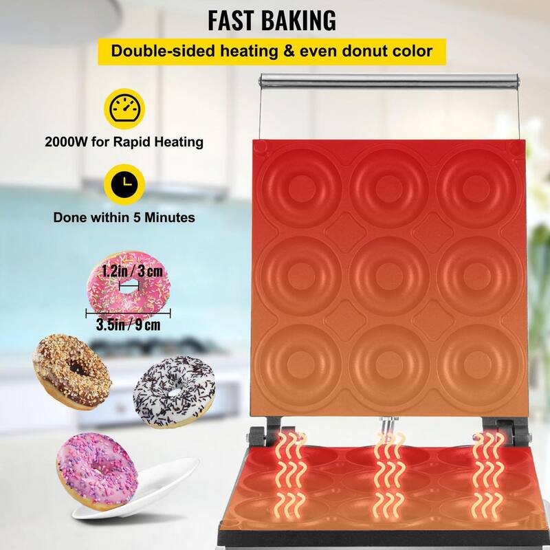 9-Holes Electric Donuts Maker O783