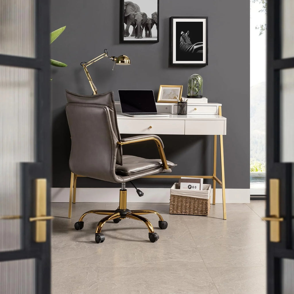 Faux Leather Adjustable Swivel Computer Chair K7764
