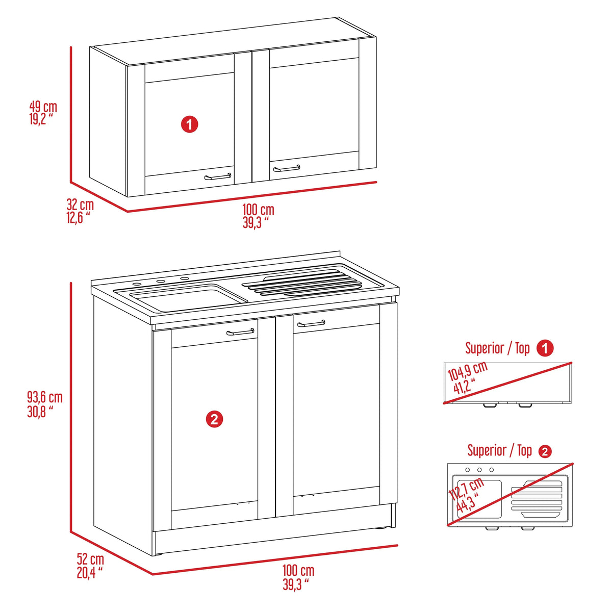 White Cabinet Set T569