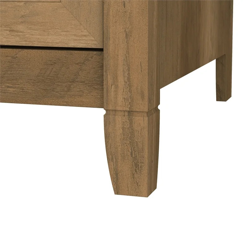 2 Drawer Contemporary Wood Lateral File Cabinet in Pine C474623