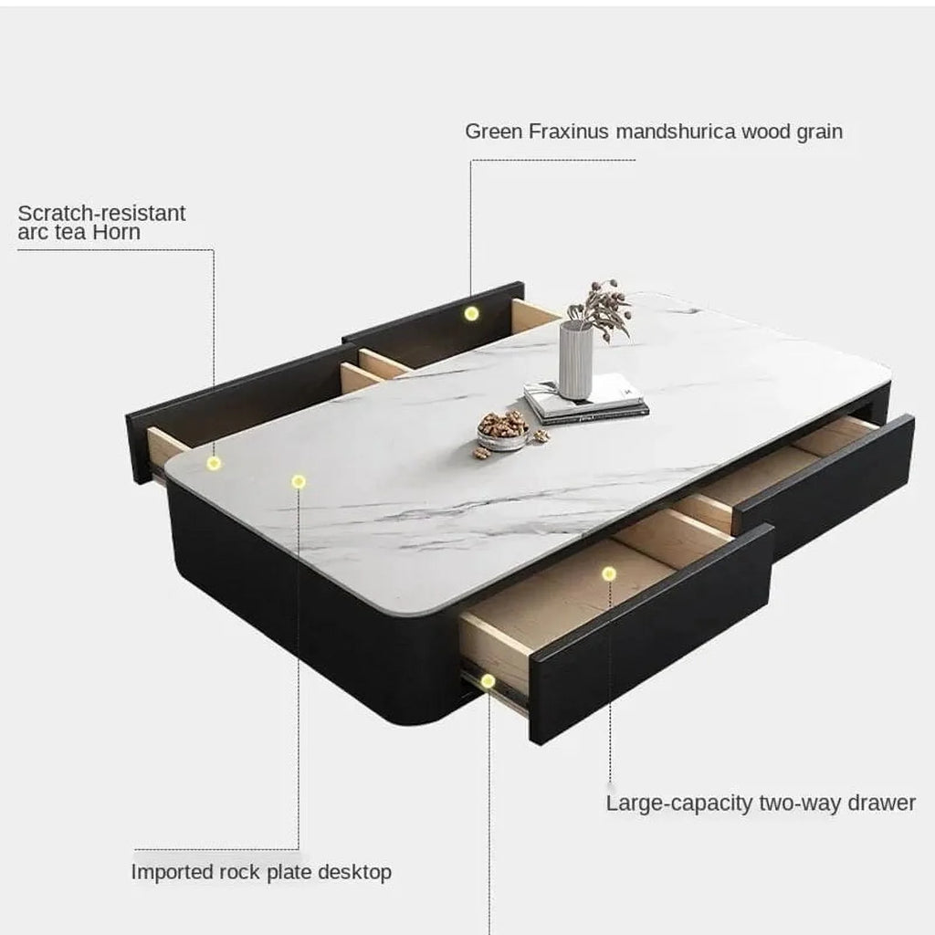 Italian Slate Coffee Table TV Cabinet Retractable O646