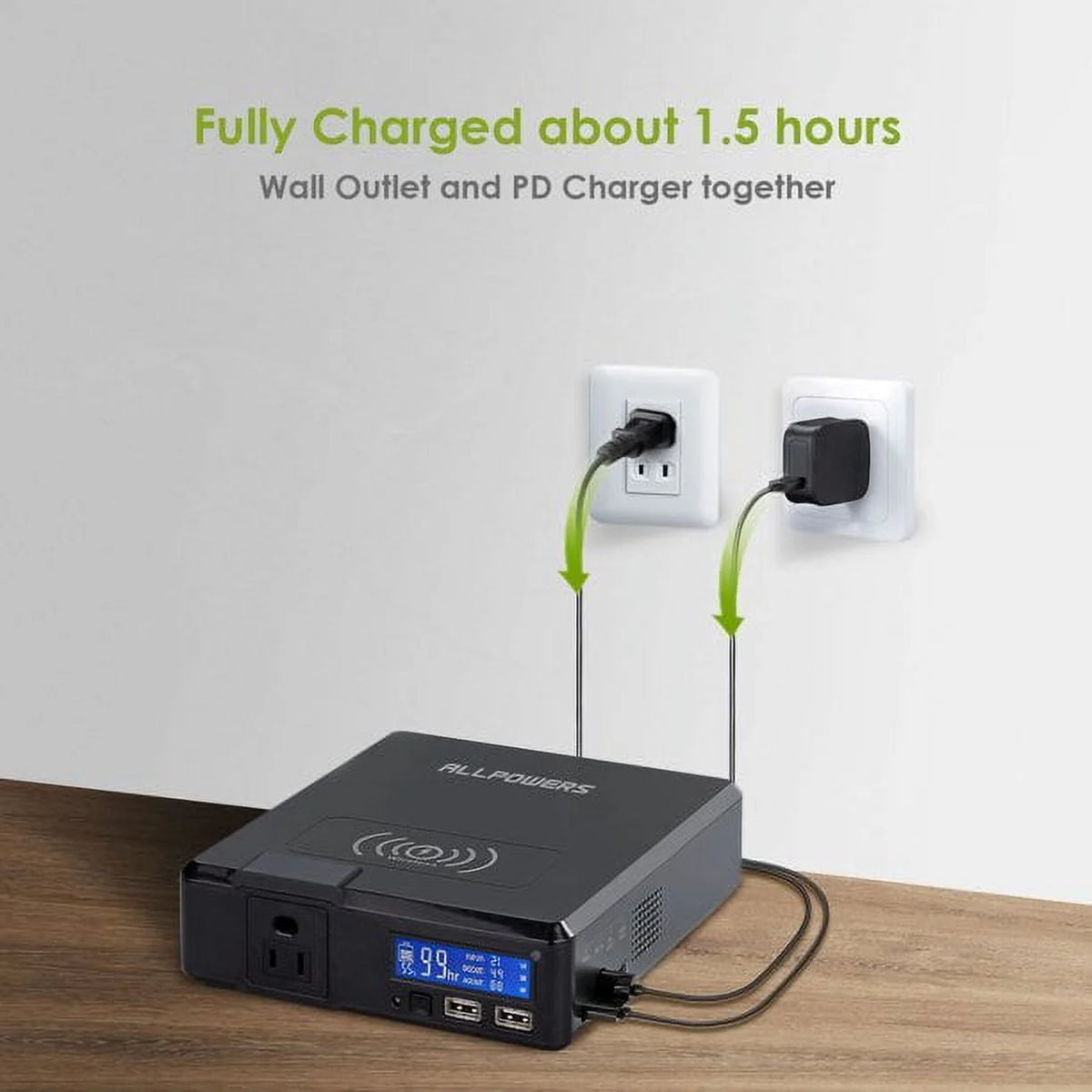 200W 154Wh Portable Power Station with 100W Foldable Solar Panel E33143