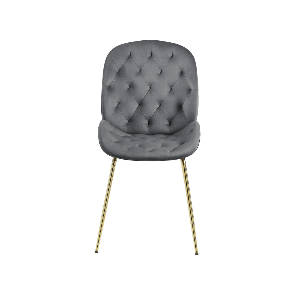Gray Velvet Tufted Upholstered Dining Chairs P580282