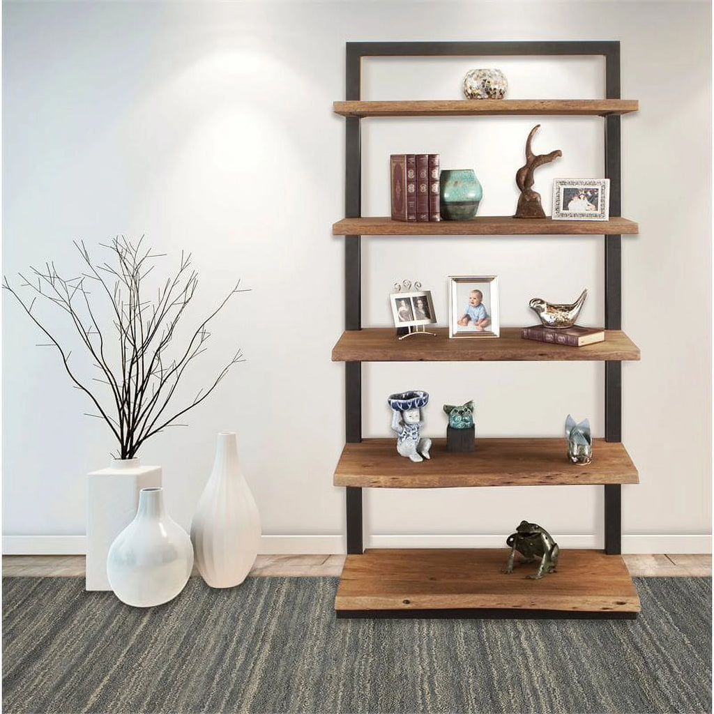 Light Brown Acacia Solid Wood Bookcase G63384
