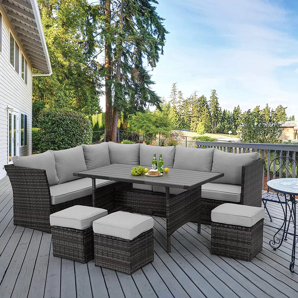 7 Piece Rattan Wicker Patio Conversation Set U36263