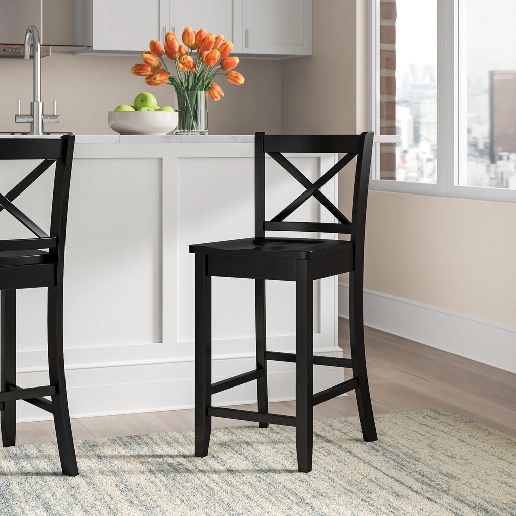 Black Wood 24-Inch Counter Stool M474