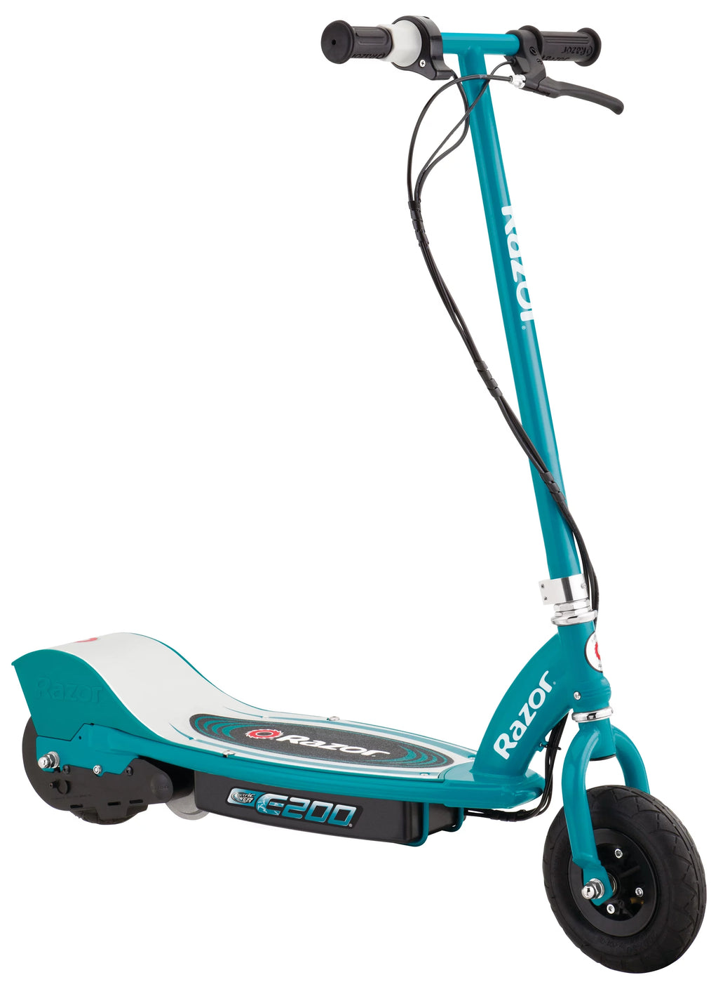 White Electric Scooter with 8 Pneumatic Front Tire K27568