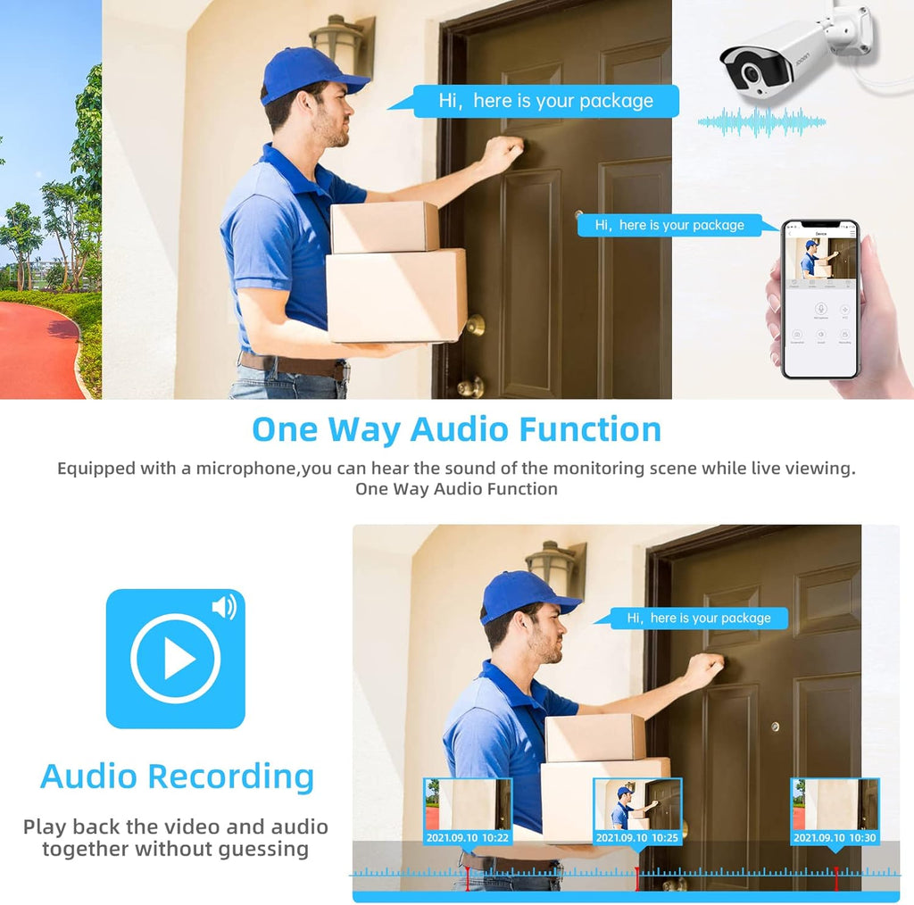 Wireless Security Camera System, 8 Channel 3MP NVR with 1TB Hard Drive, 4pcs 3.0 Megapixel WiFi IP Cameras Outdoor L18472