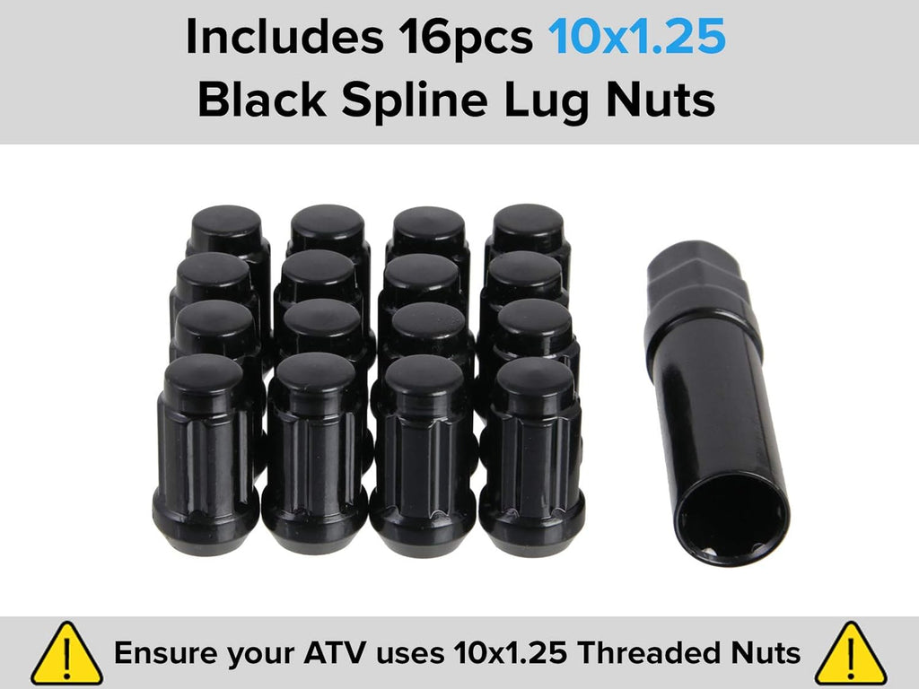 12x7 Black ATV Wheels Set of 4 L603583