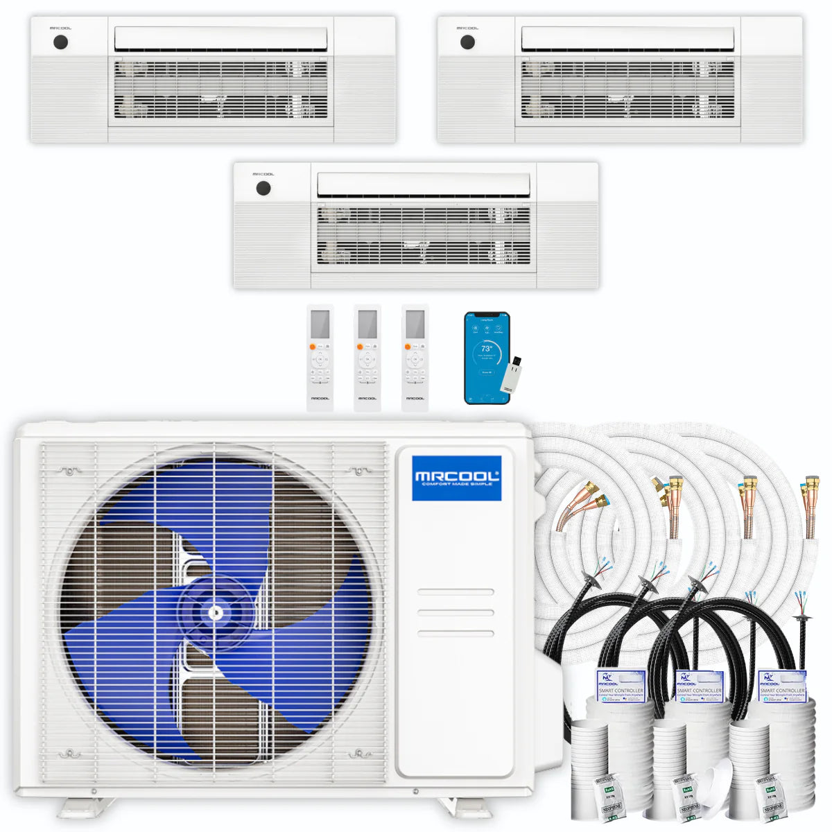 33,000 BTU 3 Zone Ceiling Cassette Ductless Air Conditioner and Heat Pump L294225