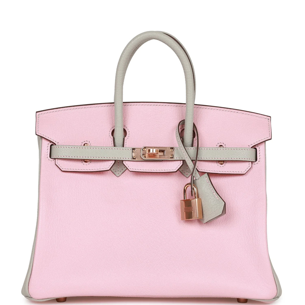 Rose Sakura and Gris Perle Chevre Mysore Handbag U7738