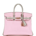 Rose Sakura and Gris Perle Chevre Mysore Handbag U7738