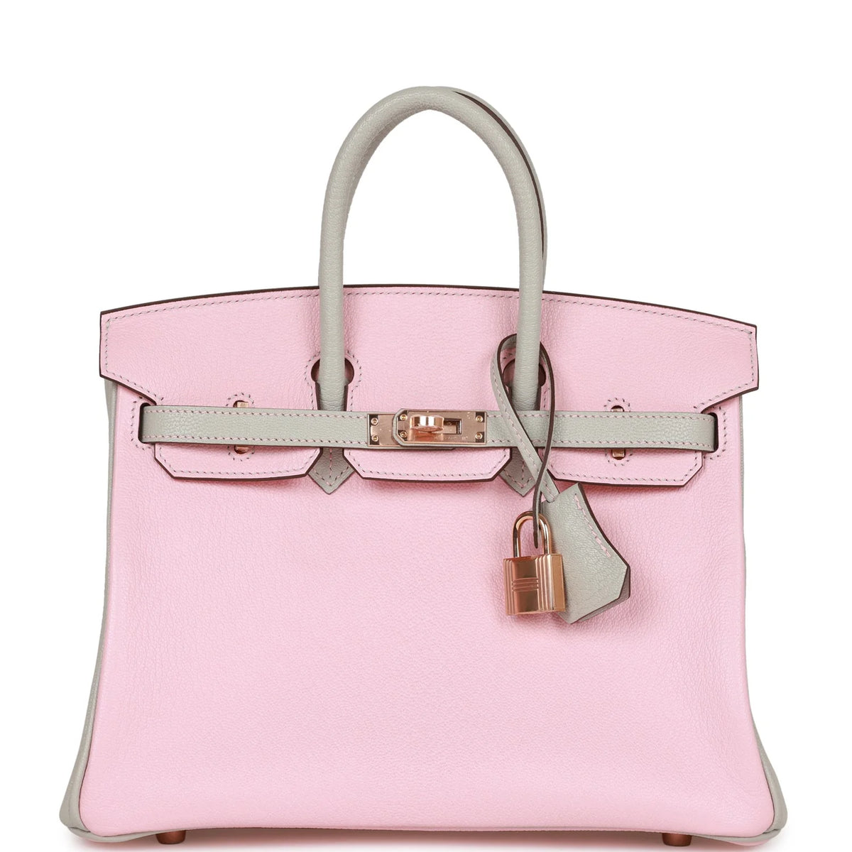 Rose Sakura and Gris Perle Chevre Mysore Handbag U7738