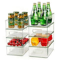 Set of 8 Stackable Plastic Refrigerator Organizer Bins W947