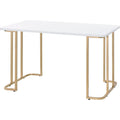 White Writing Desk with Metal Sled Base P20803