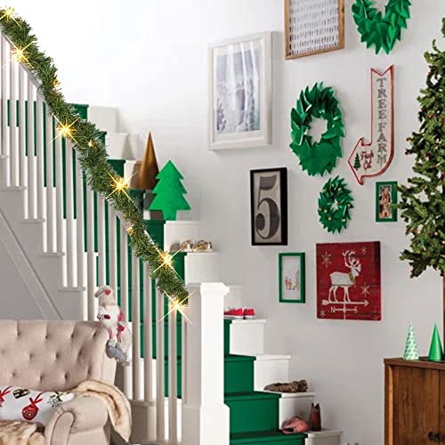 14.8 FT Artificial Christmas Garland with 50 Pre-Lit LED Lights W54590