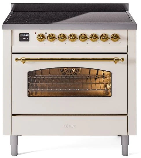 Antique White 36 Induction Range with Electric Oven W180918