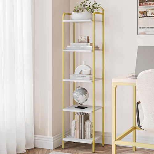 6-Tier Black Narrow Bookcase Bookshelf Y370721