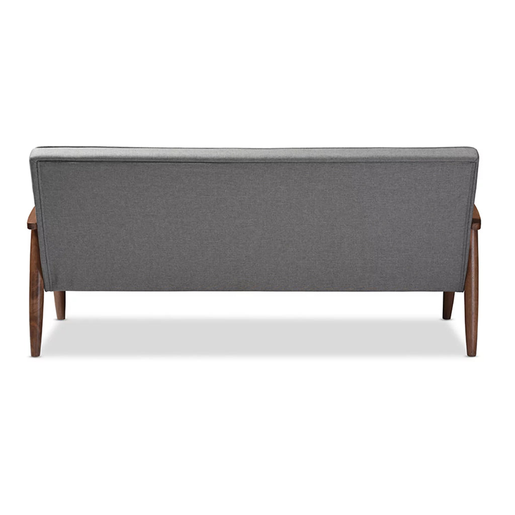 Black Faux Leather Wooden 3-seater Sofa Q67412