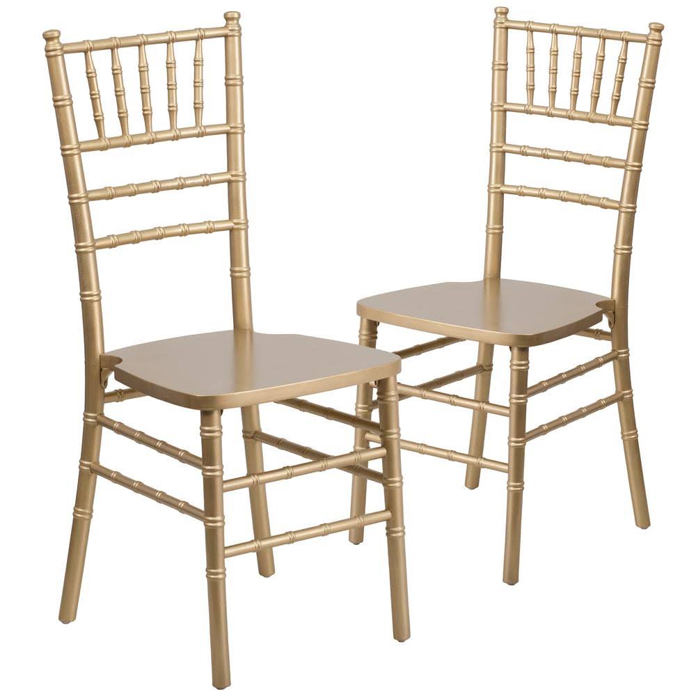 Gold Wood Chiavari Chairs Set of 2 F202
