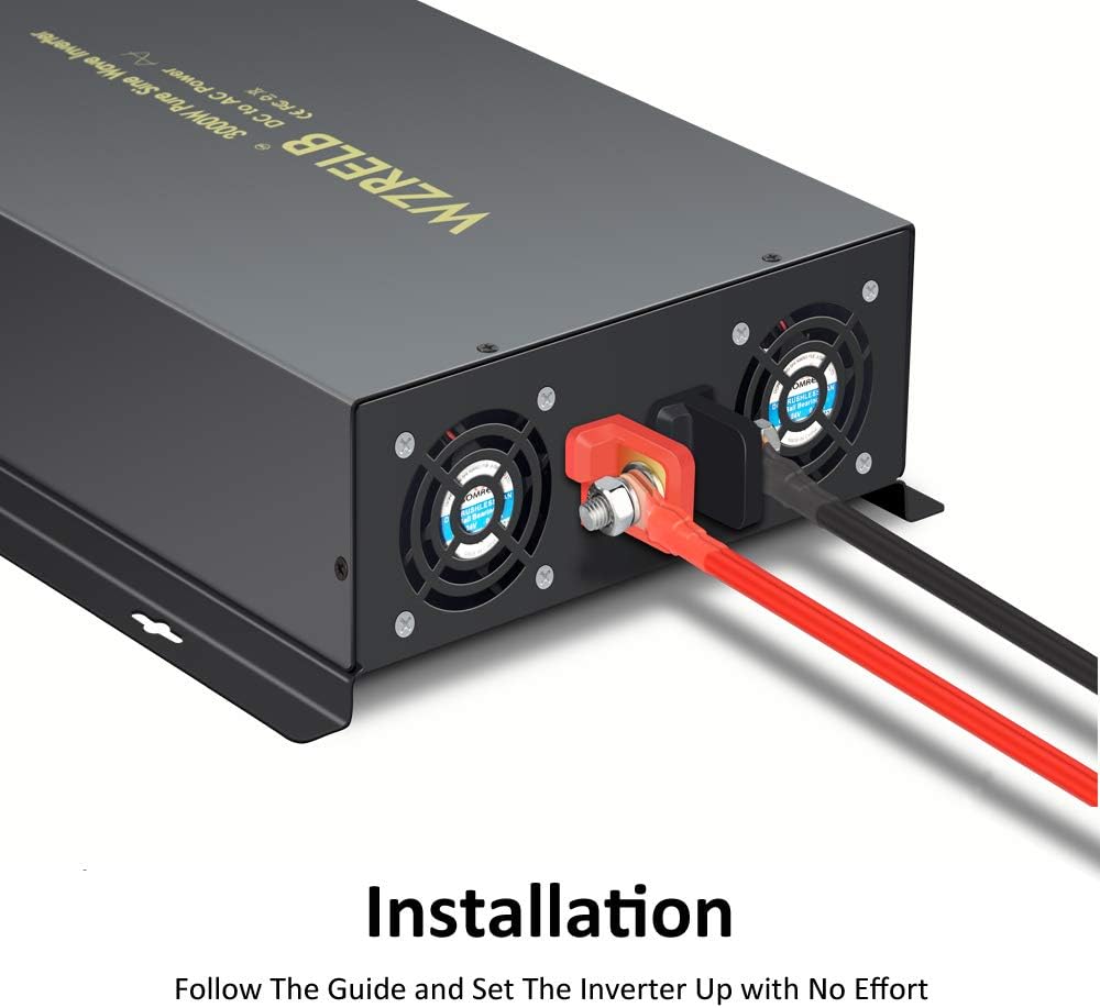 Pure Sine Wave 3500W 24V DC to 110V 120V AC Power Inverter with Dual US Outlets G9090