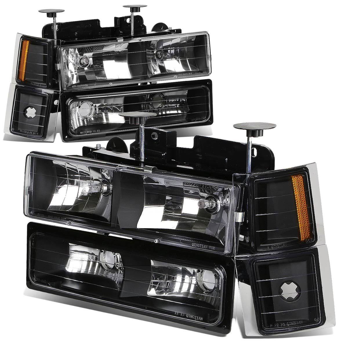 Black Headlight Bumper Light Amber Lens Corner X295