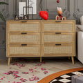 Modern Rattan 6 Drawer Dresser P8528